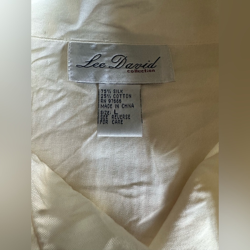 Lee David Collection Vintage 90’s Women’s Blouse, Size L. 75% Silk, 25% Cotton. - Picture 7 of 7